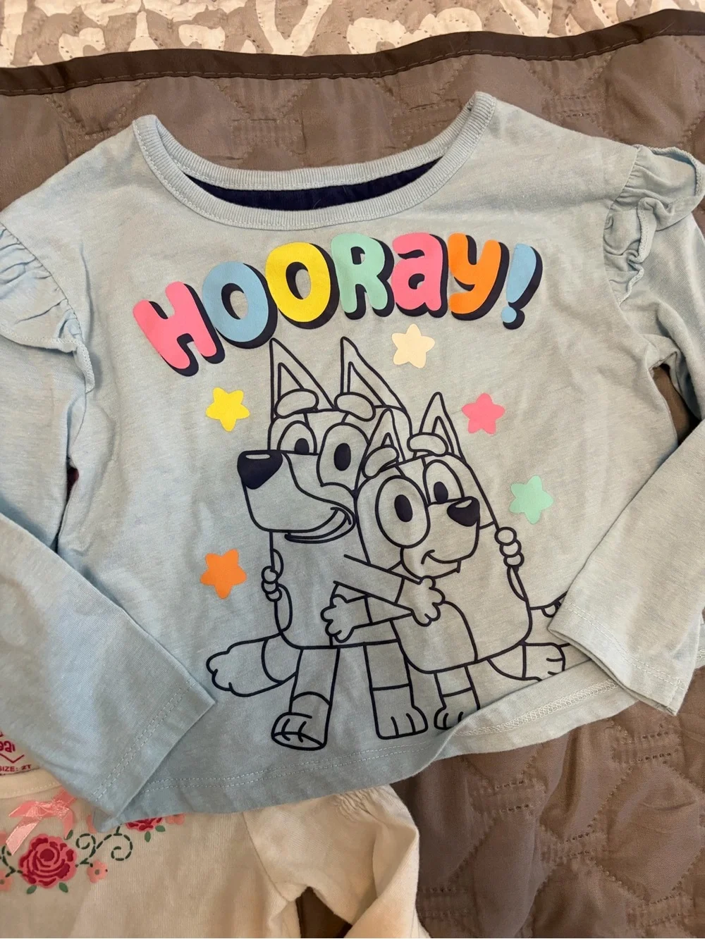 Girls Tie-Dye 'Daddy's Little Girl' Pullover Sweatshirt, Bluey, and Flower Shirt